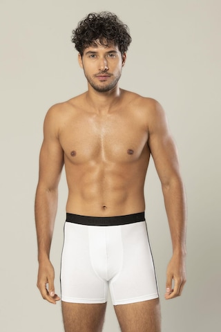 Erdem Beyaz Pamuk Elastan Uzun Boxer 1417 Beyaz