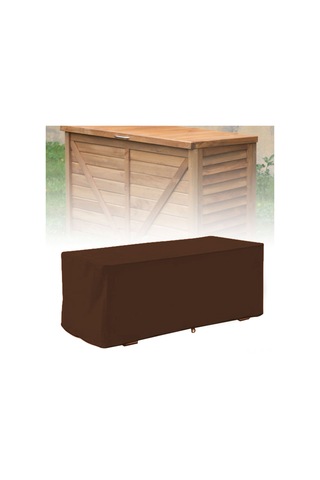 Xiyyadms Bahçe Dış Mekan Deck Kutusu Kılıfı 210d Oxford Kumaşı, Su/yağmur/uv/toz Koruyucu, 123x62x55 Cm Kahverengi