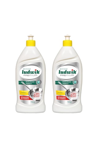 Ludwik Premium Limon Özlü Elde Sıvı Bulaşık Deterjanı 2 x 750 G