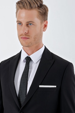 İmza Siyah Gabardin Kırlangıç Yaka 6 Drop Slim Fit Dar Kesim Basic Takım Elbise 1001240011-siyah Siyah