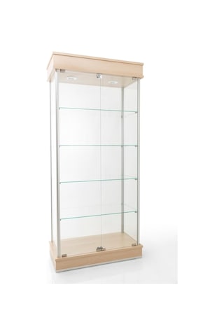 40x80xH175, Camlı Vitrin, Koleksiyon-Teşhir Vitrini, Acmv80Meşe
