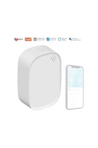 Lemestar Akıllı Ev İçin Kablosuz Tuya Zigbee Sıcaklık Ve Nem Sensörü - Google Asistan Uyumlu