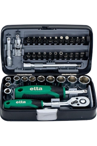 Elta 14000005078 1/4'' Altıköşe Cırcırlı Lokma Anahtar Ve Bits Uç Seti 38 Parça