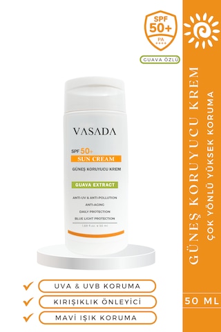 Vasada Güneş Kremi Yüksek Koruma Guava SPF50+ 50 ML