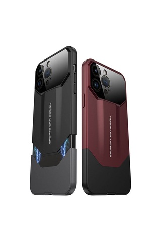 Apple Uyumlu iPhone 14 Pro Max Kılıf Çift Parçalı Zore Ays Pro İkili Kapak Siyah-Gri