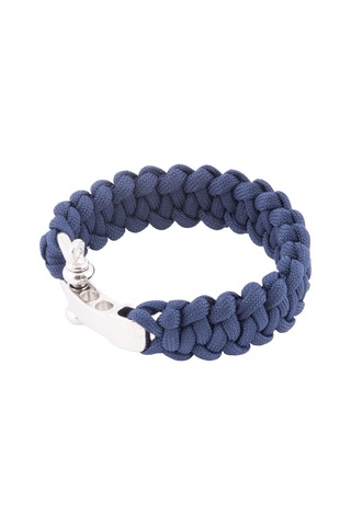 Paracord Lacivert Bileklik 3 Kademeli Krom Kilit Çok Renkli