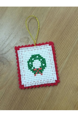 Yılbaşı Süsü 3'lü El Yapımı Keçe Ve Kanaviçe 6 Noel