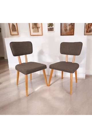 Polly Ahşap Sandalye Kahverengi 4 Adet