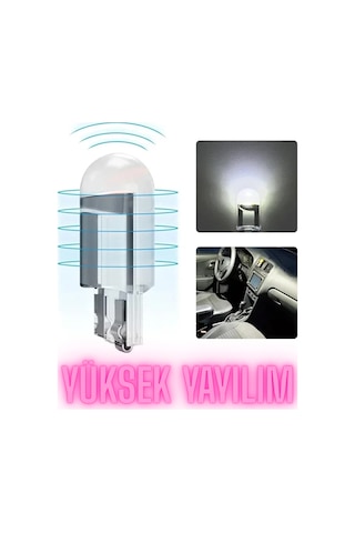 2 Adet Beyaz T10 Dipsiz Park Ampül Yeni Nesil Cob Led