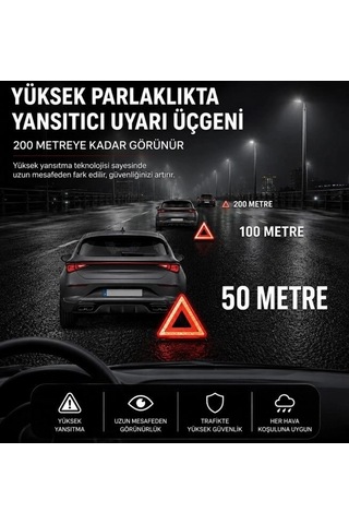 Katlanabilir Üçgen Acil Durum Reflektörü