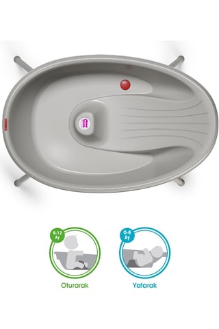 Okbaby Bella Çift Yönlü Banyo Küveti & Küvet Taşıyıcı 0-12 Ay / Gri