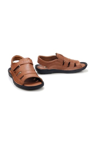 Pisagor Ps-33720 Erkek Ortopedik Deri Sandalet Siyah