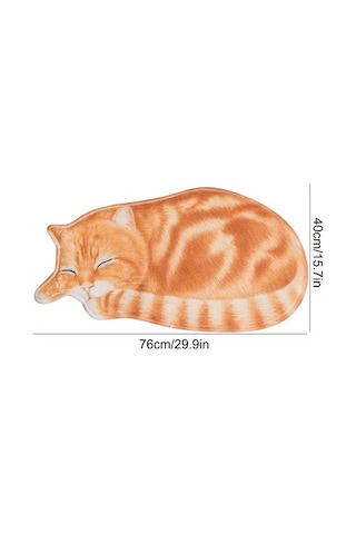 Elmpaly S10173 Sevimli Kedi Desenli Yumuşak Polyester Kaymaz Yer Matı S10173 Boyut
