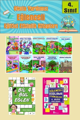 4.sınıflar İçin Okumayı Sevdiren 10 Lu Hikaye Seti -bil Bul Eğlen-kodlama Okulda Evde Tatilde