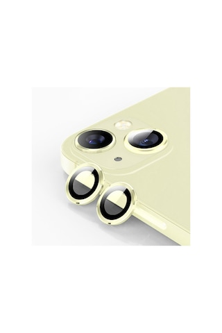 Ally Apple iPhone 15 Uyumlu /15 Plus Tempered Kamera Lens Koruma Cami - Gold