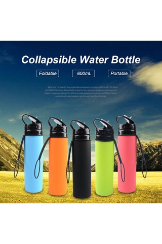 Fosenze 600ml Katlanabilir Silikon Spor Şişesi - Sızdırmaz, Taşınabilir Ve Her Yerde Kullanım İçin Diğer