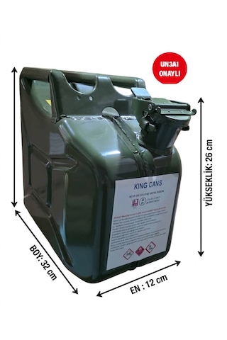 Kıngcans 10 Litre Metal Yakıt Bidonu