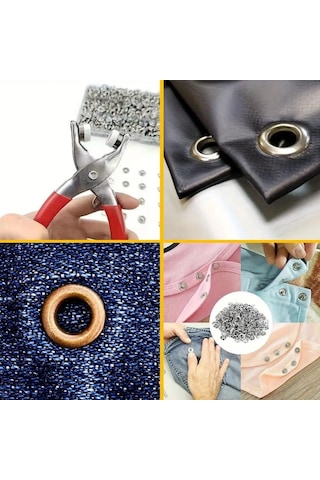 Büro Ev Atölye Takım Çantası İçin 200adet Çıtçıtlı Montaj Pens Makinesi Seti