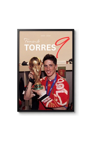 Fernando Torres Dünya Kupası Siyah Çerçeveli Tasarım Tablo Futbol Poster