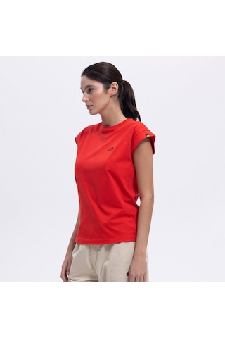 Ellesse Ef450-rd Bisiklet Yaka Yarım Kollu Kadın T-shirt - Kırmızı