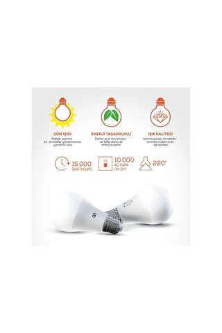 Günsan 10'lu Led Ampul 7w Gün Işığı E27 4000k 220-240v Diğer