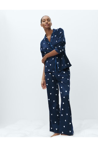 Marks & Spencer Desenli Pijama Takımı T37004622F Lacivert