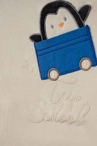 Bebitof %100 Pamuk Arabalı Penguen Desenli 10 Parça Kutulu Yenidoğan Hastane Çıkısı Seti Bbtf.mv.10094 Mavi