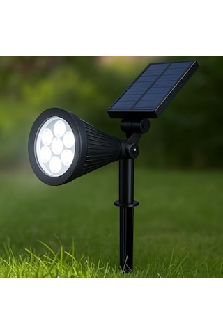 7w Solar Led Bahçe Armatürü 6400k Beyaz Işık Güneş Enerjili Kazıklı Duvar Montajlı Çim Aydınlatma Sku: Smg8690010014320