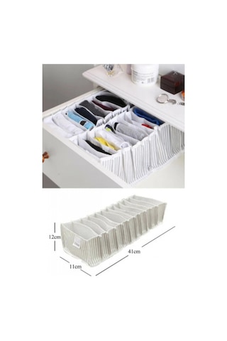 Alas Akordiyon Organizer Çekmece İçi Düzenleyici Beyaz - Gri Small