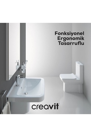 Creavit LR360 Duvara Sıfır Kanallı Klozet Yavaş Kapak