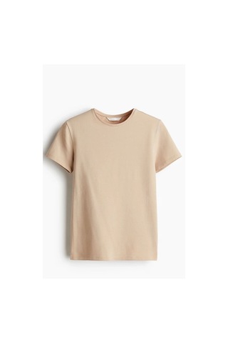 Vexor Kadın Bisiklet Yaka Regular Kalıp T-shirt Bej