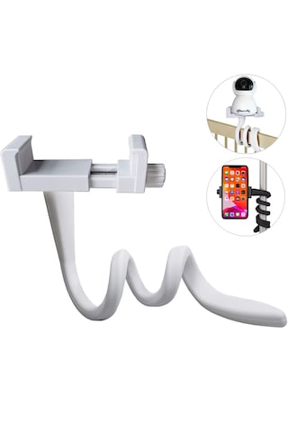 Microcase Esnek Web Kamera Bebek Kamerası Telefon Tutucu - Al5143 Beyaz