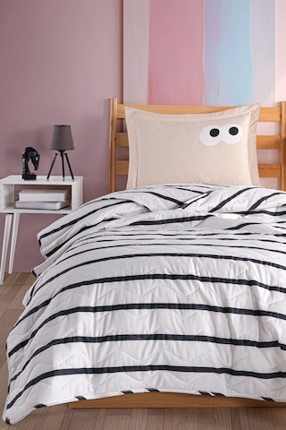 Eponj Home Kapitone Yatak Örtüsü Seti Tek Kişilik Funny Kahve Siyah