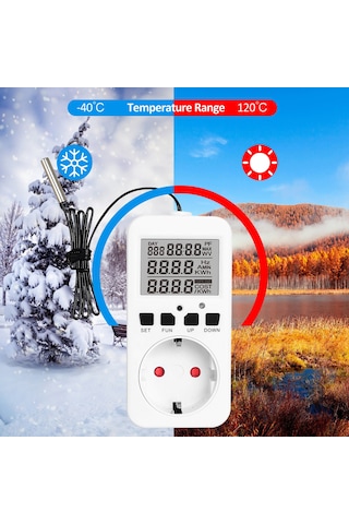Tenfowee Tc01 16a 230v Akıllı Sıcaklık Kontrolcü, Dış Sensörlü, Aquarıum/incubator/sağlık Odası İçin Isıtma/soğutma Ayarı, Beyaz Avrupa Standartı
