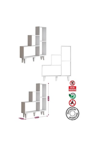Decormet Nisa Kitaplık Beyaz Diğer