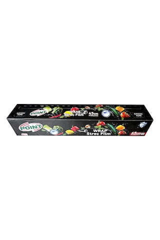 Point Şeffaf Mutfak Rulo Streç Film Folyo - 45 Cm. X 250 Metre - Gıdaya Uygun - 5 Paket