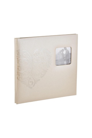 Photo Albums Fotoğraf Albümleri Mb-10ew Postbound Kabartmalı Suni Deri Çerçeve Kapak Düğün Hafıza Defteri, X 30,48 Cm, Kalp