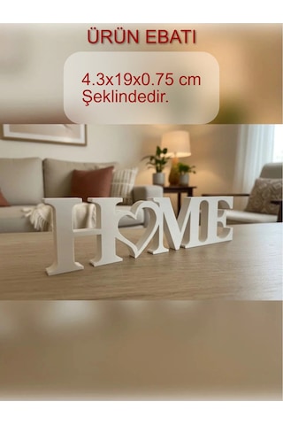 3dprototürk Home Yazılı Dekoratif Biblo Ve Masaüstü Dekor Beyaz Plastik 19 Cm