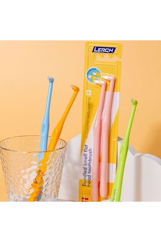 Sones Lerch 2'si 1 Arada Sivri + Yuvarlak Ortodontik Diş Temizleme Fırçası Evcil Hayvan Diş Yarığı Fırçası Renk Rastgele Teslimat