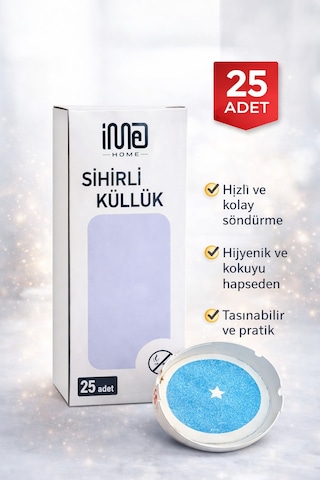 İma Home Sihirli Küllük 25 Adet Dumansız Kokusuz Kül Toplayıcı Taşınabilir Hijyenik Masa Üstü Küllük