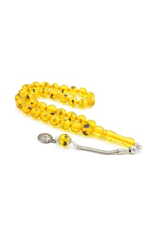 Murty99 Küre Kesim Karınca Fosilli Toz Kehribar Tesbih 12 Mm