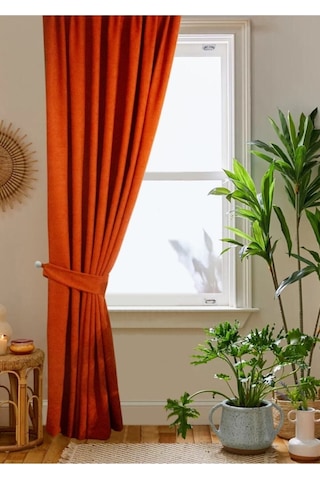 Home Color Home Kiremit Petek Kadife Dokulu Fon Perde Düz Dikişli Ekstrafor Büzgü 1.sınıf Kalite Diğer
