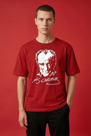 Tommy Life Kırmızı Ay Yıldız Baskılı Unisex T-shirt - 88510 KIrmızı