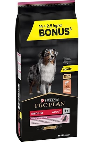 Purina Pro Plan Medium Adult Somonlu Hassas Yetişkin Köpek Maması 14 KG + 2500 G Purina Pro Plan Medium Adult Somonlu Hassas Yetişkin Köpek Maması 14 KG + 2500 G