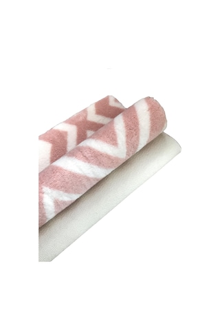 Jassrug Royal Kaymaz Taban Banyo Halısı 50x80 Karo Pudra Pudra