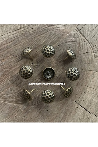 Dmr Kabara Raptiye Kapı Koltuk Çivisi Antik Sarı Petek Çapı 18mm 100adet