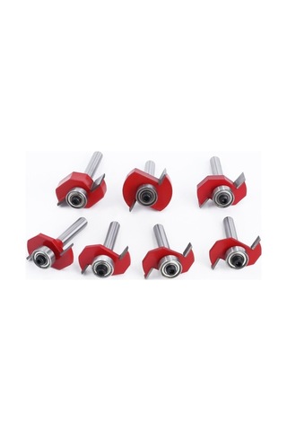 Besthome1 Ahşap İşleme T Tipi Milling Aleti Seti 8 Parça - Kenar Düzenleme Ve Yuva Kesme, 1/4 Uçlu Toplu Testere