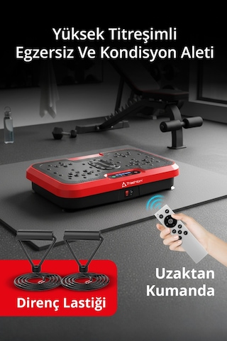 T-219 Yüksek Titreşimli Egzersiz Ve Kondisyon Aleti / Yüksek Hız / Basen Karın Kol Bacak Siyah - Kırmızı