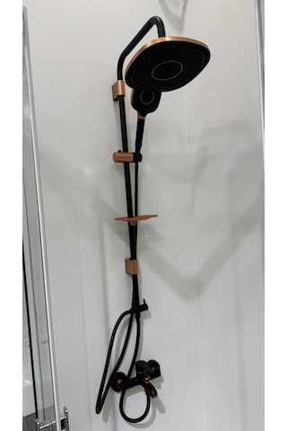 Armour Armatür Banyo Bataryası Ve Duş Seti Siyah Rose Siyah