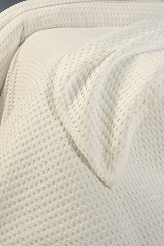 Mulberry Havuzlu Pike Örgü battaniyesi Kalın İplik Ev Dekorasyonu Çift Kişilik 220 x 240 Krem